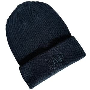 GAP Navy Knit Embroidered Logo Beanie Unisex One Size